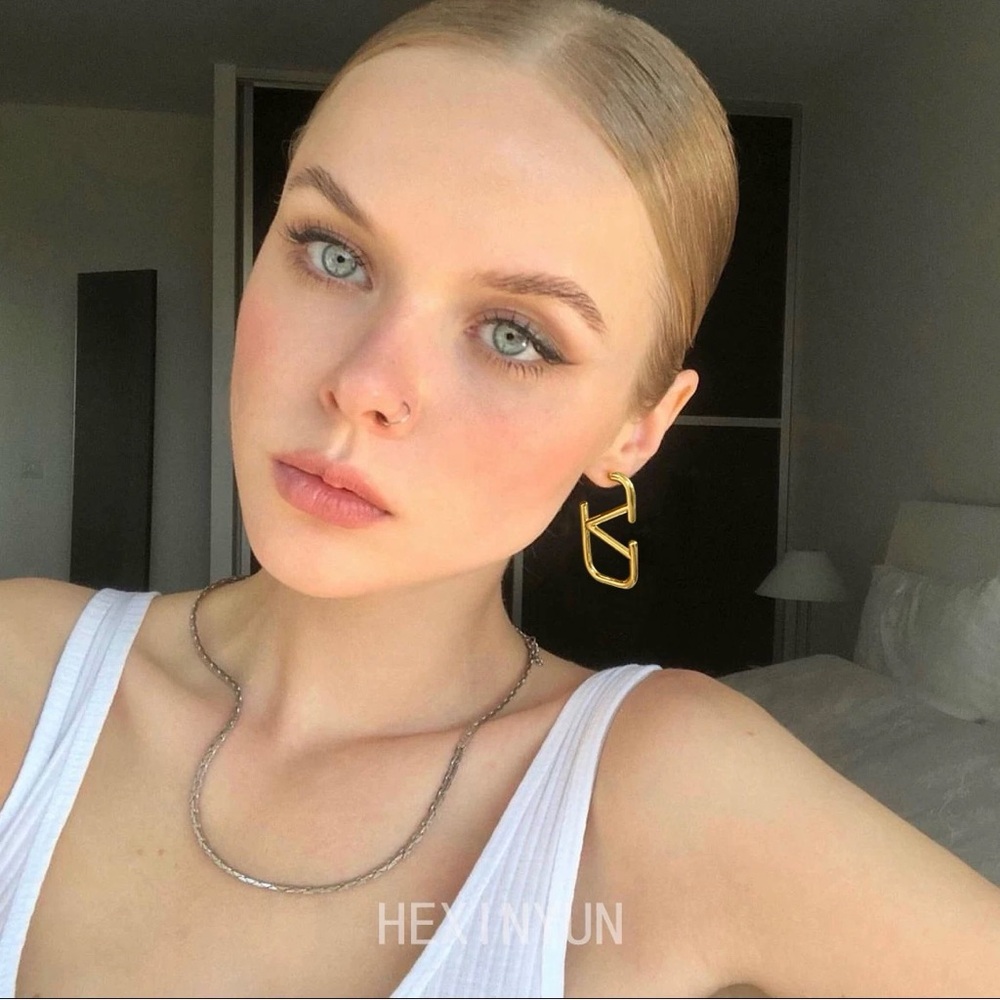 Gold V Earrings